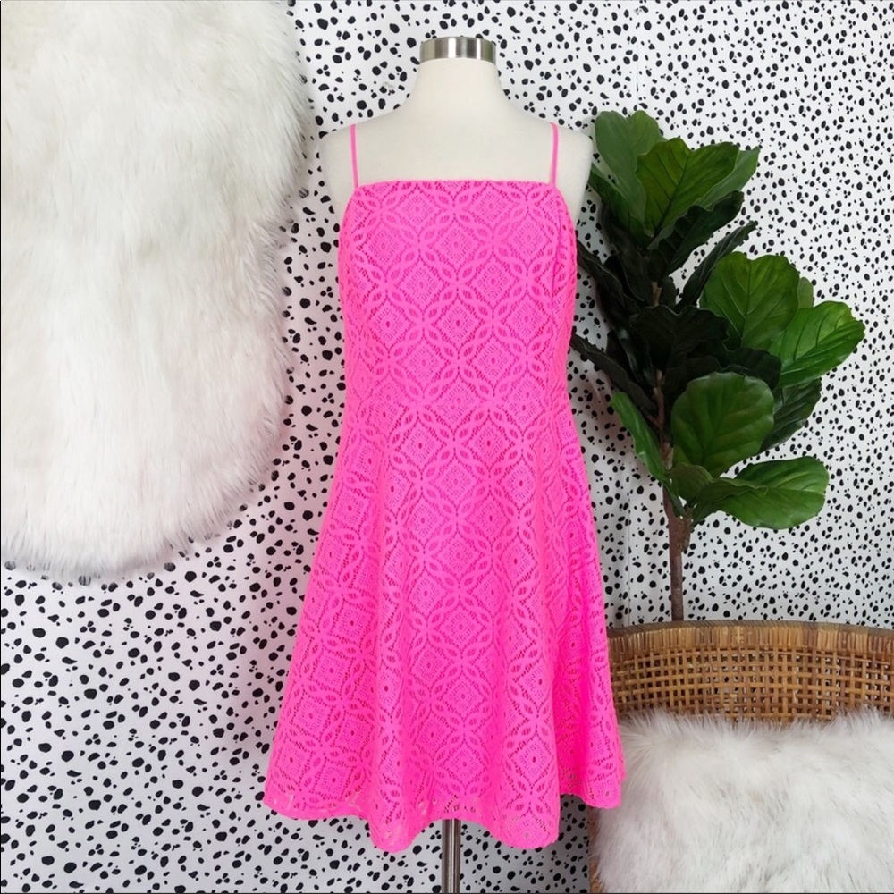 Lilly Pulitzer | Jennilee Neon Pink Lace Sundress